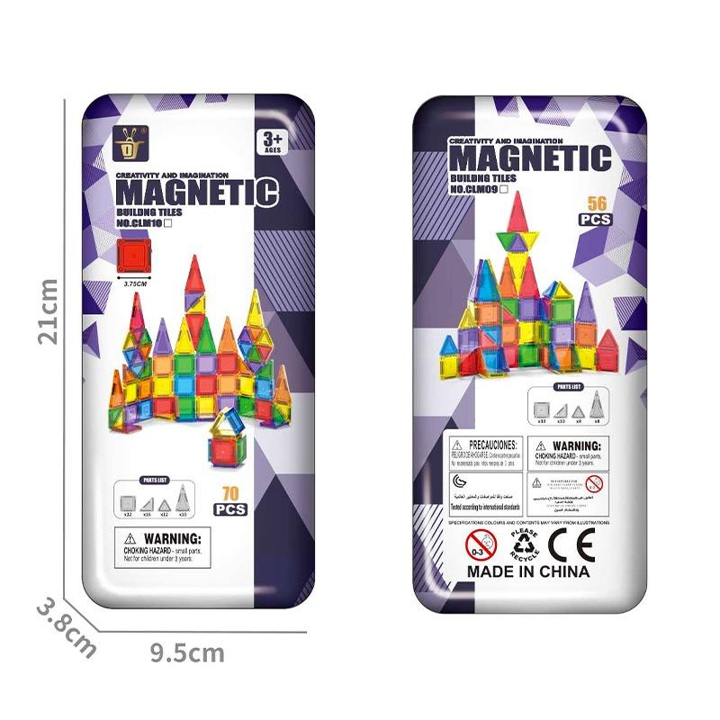 Magnetic Building Blocks With Iron Box 70 Pcs