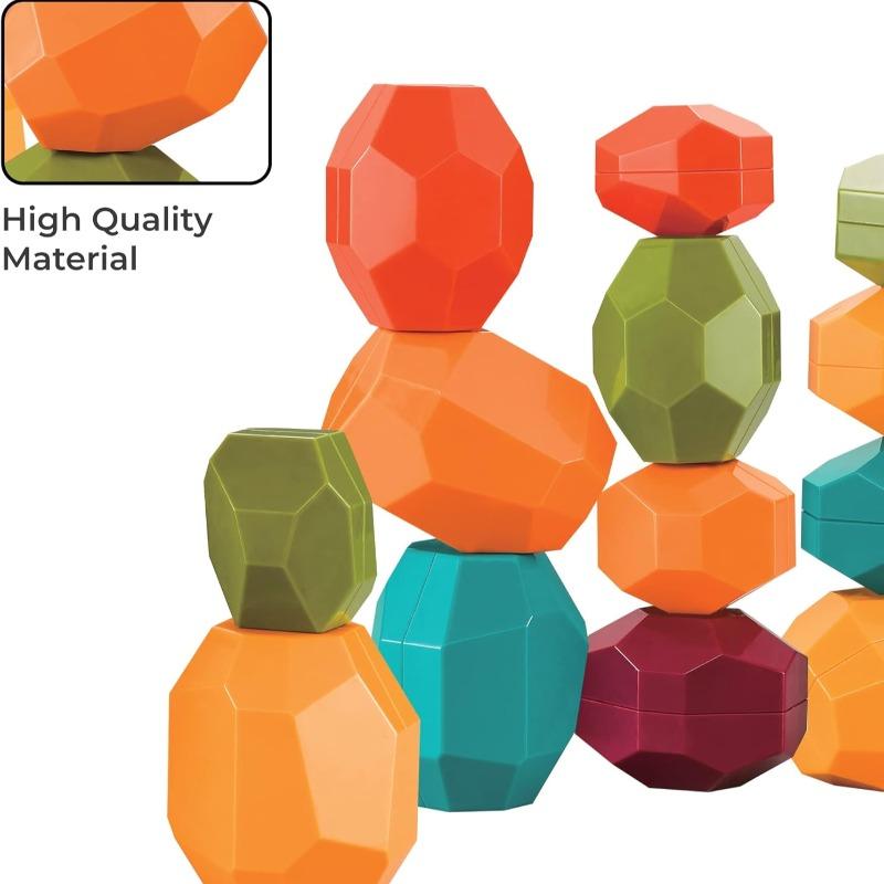 Moon Rock 'N Stack Balancing Educational Sensory Toy Blocks