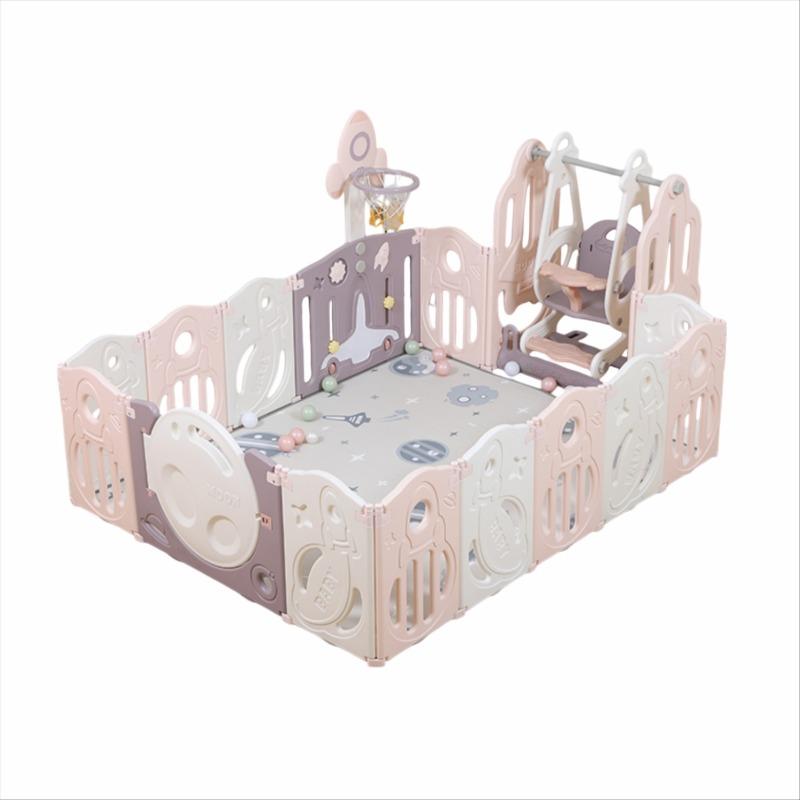 مركز أنشطة قابل للطي مع حلقة كرة السلة و أرجوحة مقاس 134 * 160 * 63 سم