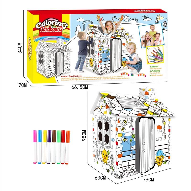 مجموعة تلوين الورق المقوى ثلاثي الأبعاد بتصميم المنزل