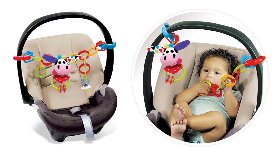 Yookidoo Clips Rattle N Links A Multi Purpose Set - Cow