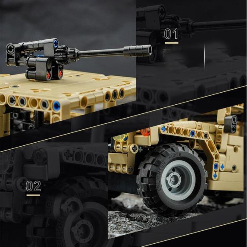 كيو مان - لعبة بناء سيارة جيب عسكرية بتحكم عن بعد 413 قطعة