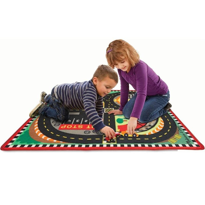 Melissa And Doug Round The Speedway Race Track Rug And Car Set