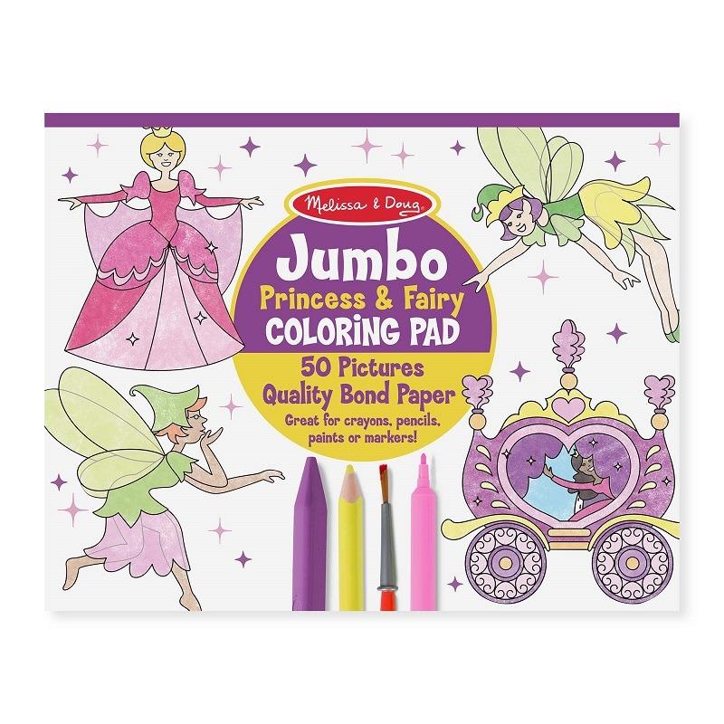 Melissa And Doug Jumbo Coloring Pad - Princess And Fairy
