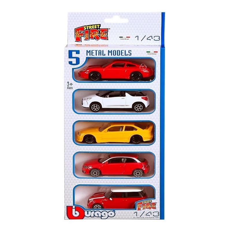 Bburago Street Fire Cars 5 Pack - Assorted Colors