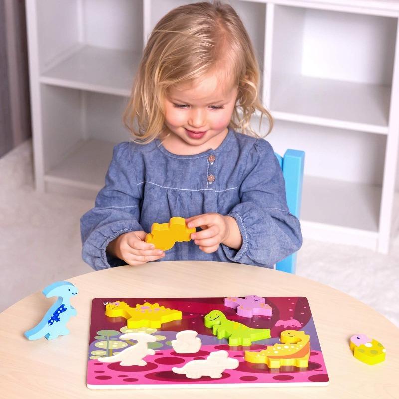 كلاسيك وورلد - لعبة بازل الديناصور الخشبية