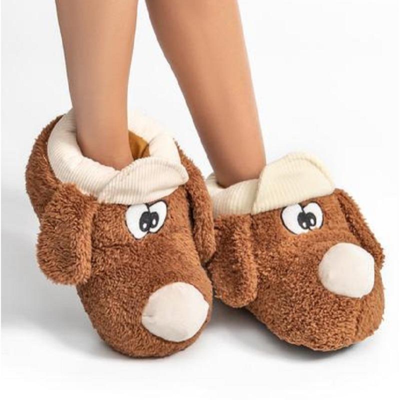 تويجي - سليبر بتصميم جرو لون بني مقاس 36-37