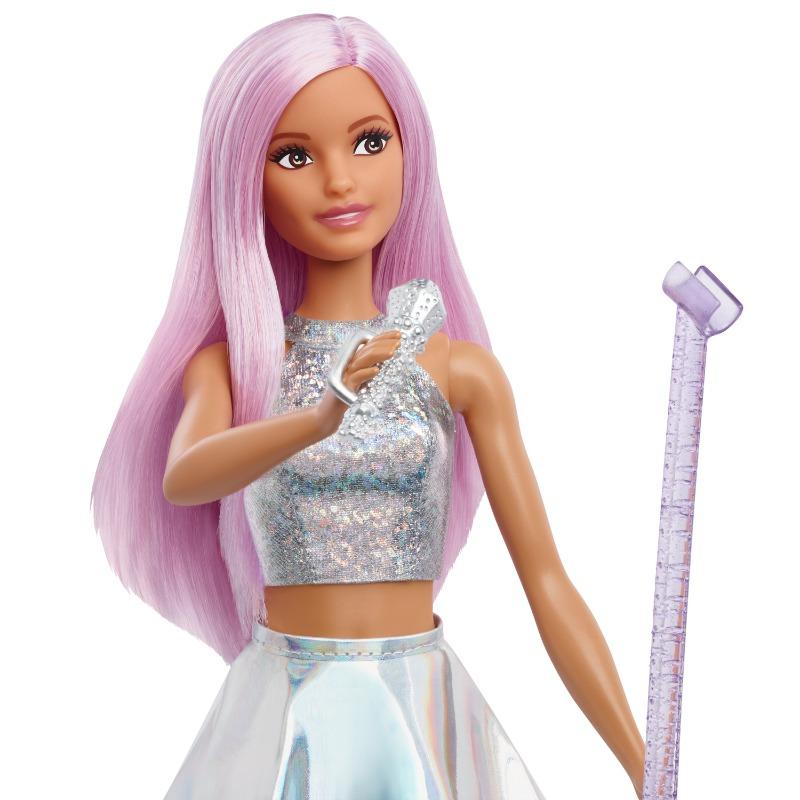 Barbie Pop Star Doll with Microphone Shimmer Stage Performance Set