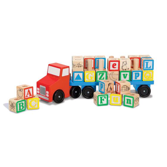 Melissa and Doug Alphabet Blocks Wooden Truck