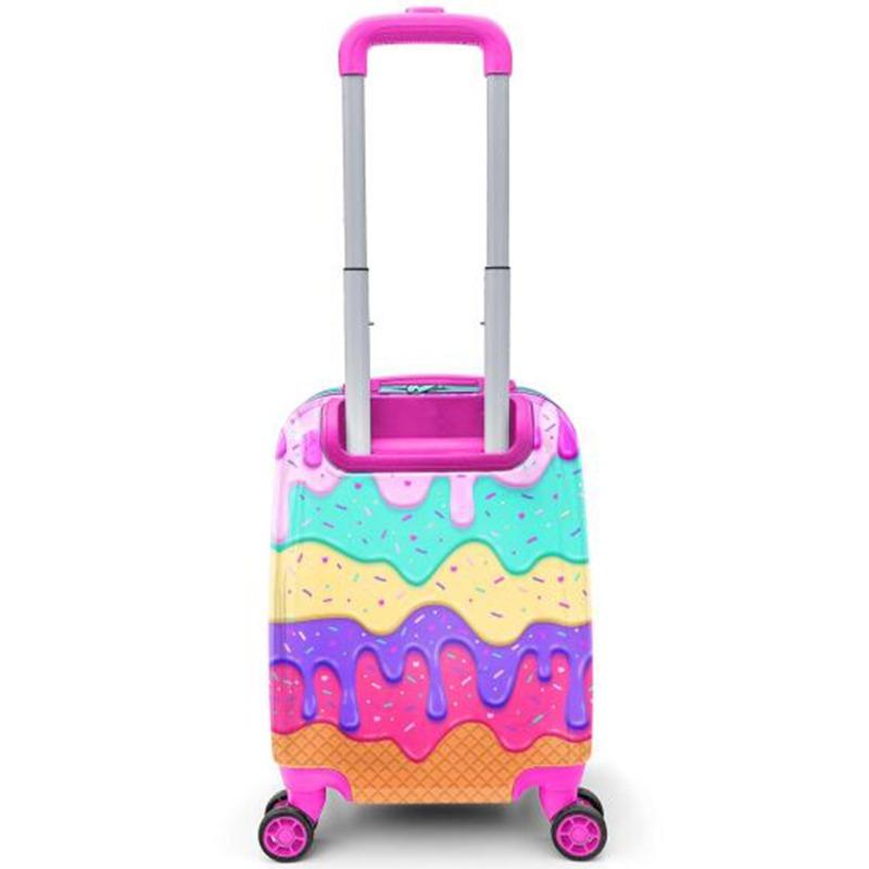 Coral High Kids Pink Colorful Ice Cream Patterned Children's Suitcase