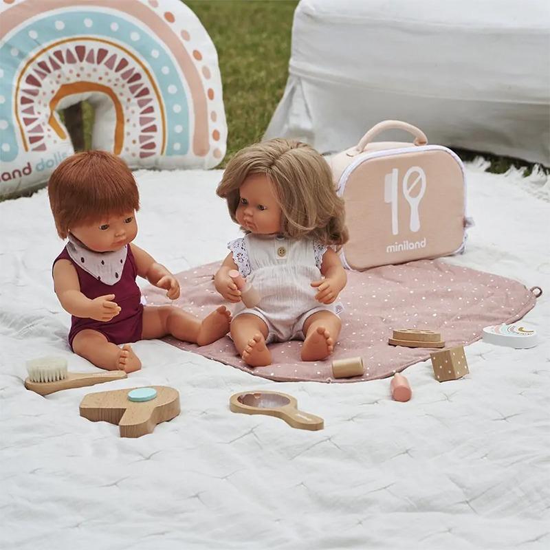 ميني لاند دول - مجموعة أدوات التجميل الخشبية