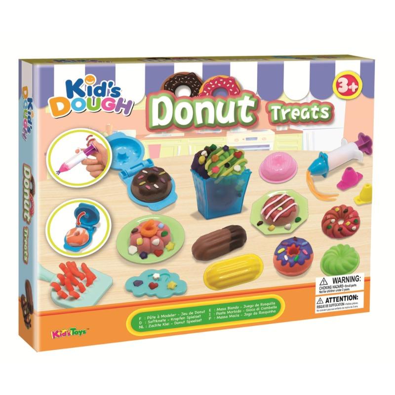 طقم لعب العجين لحلويات الدونات للأطفال.