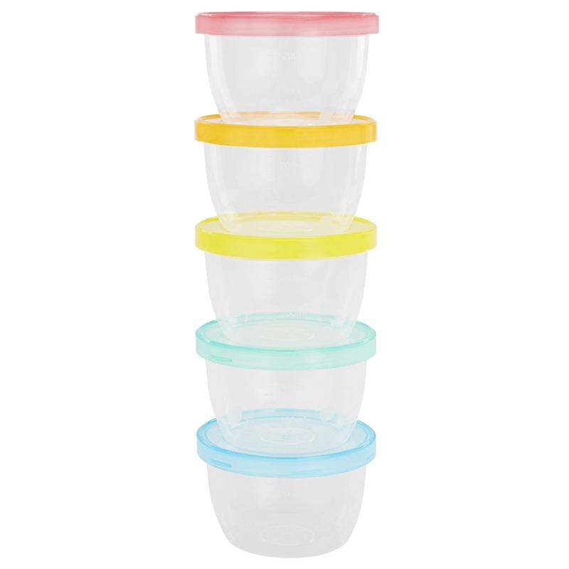 Badabulle Baby Bowls Lid and Food Storage -250 ml 5 pcs