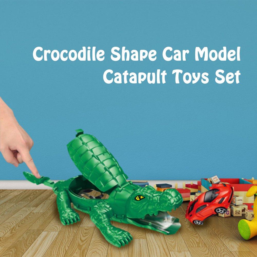 مجموعة لعب التمساح قاذف السيارات