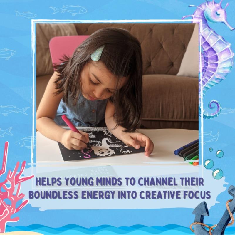 بيب بلاي - بطاقات تلوين مخملية بتصميم المحيط