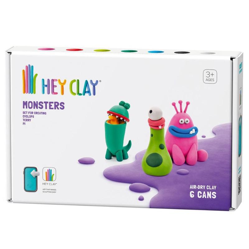 Hey Clay DIY Monsters Plastic Modelling Air Dry Clay Kit - 6 pcs