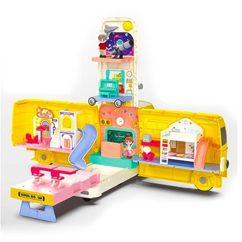 مجموعة لعب حافلة المدرسة 2 في 1