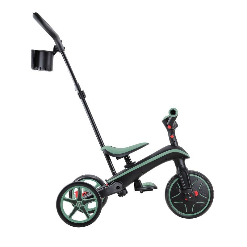 Globber Foldable Explorer Trike 4-in-1 Convertible Kids Tricycle Olive Green