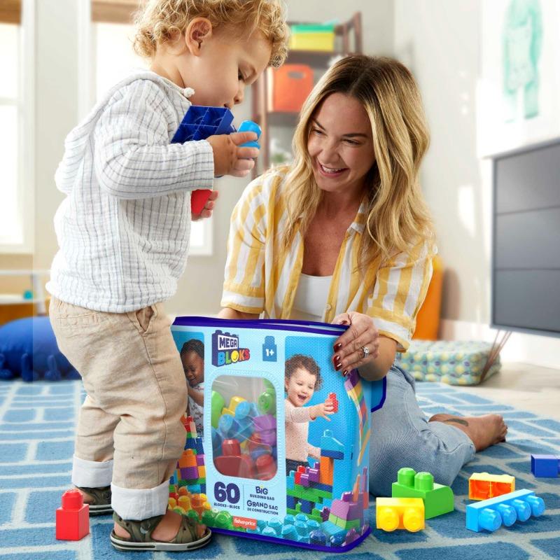 ميجا بلوكس - حقيبة كتل البناء 60 قطعة - لون أزرق