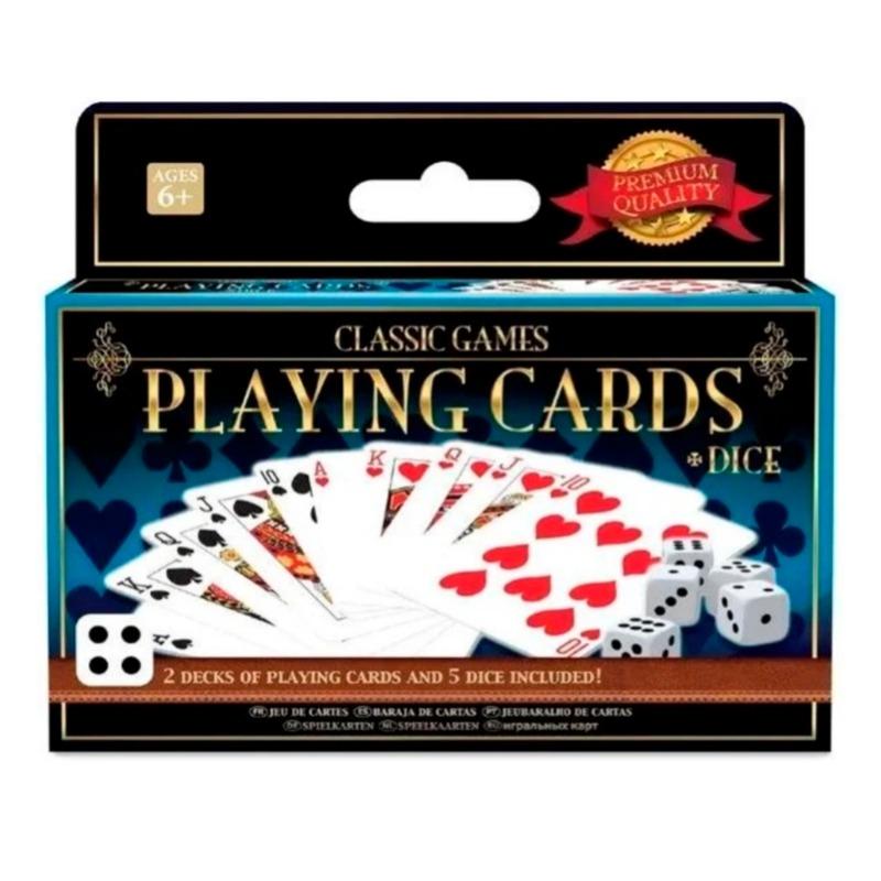 Merchant Ambassador Classic Games 2 Decks Playing Cards & 5 Dice