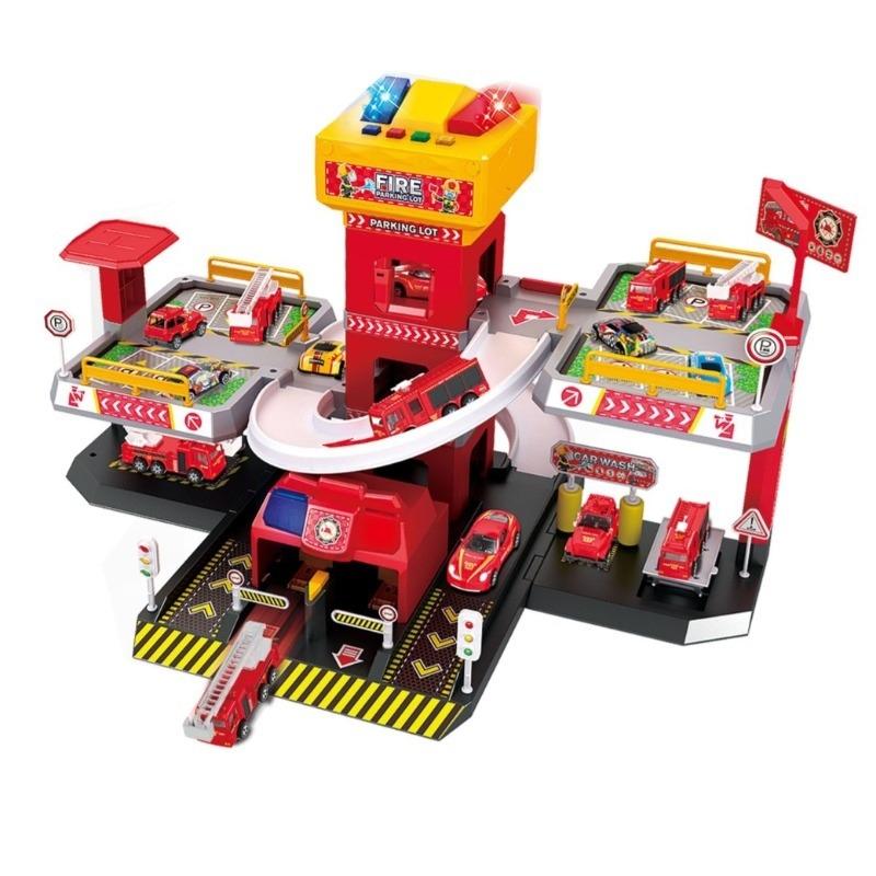 لعبة مبنى موقف سيارات مركز الإطفاء - 47 قطعة
