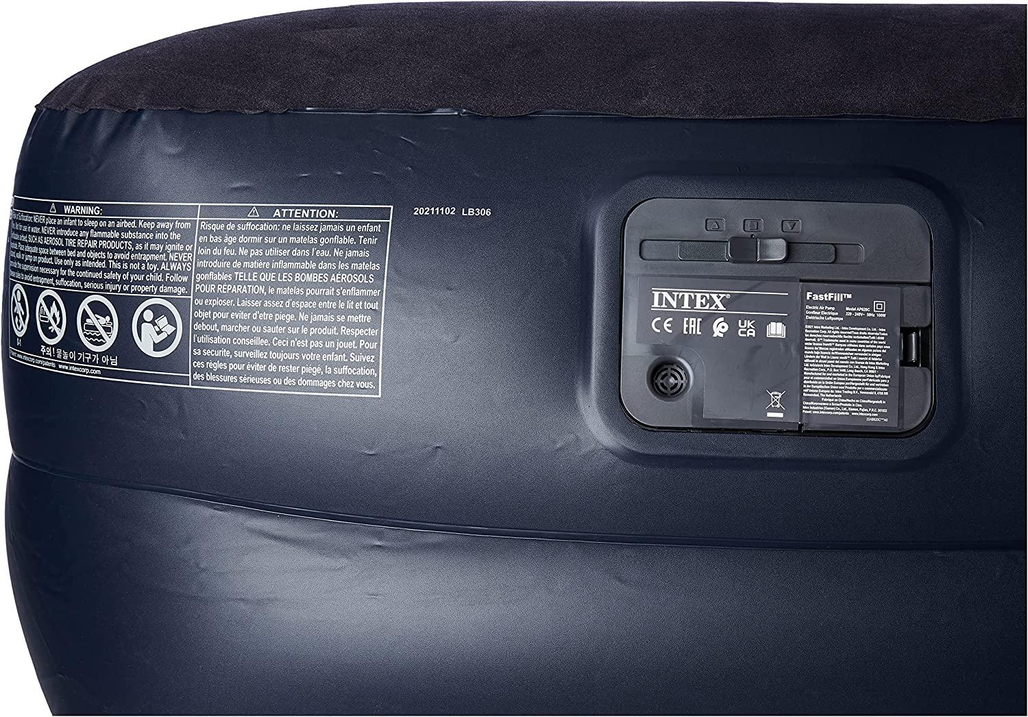 Intex Twin Pillow Rest Rised Airbed With Fiber Tech