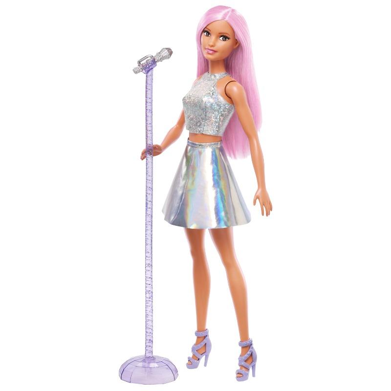 Barbie Pop Star Doll with Microphone Shimmer Stage Performance Set