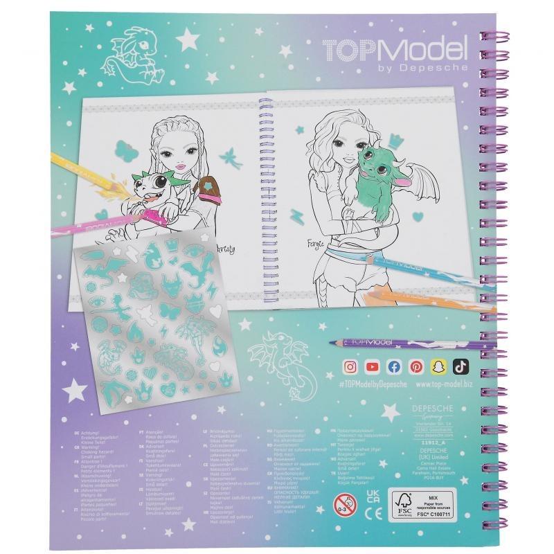 TopModel Coloring Book With Sequins Dragon Love