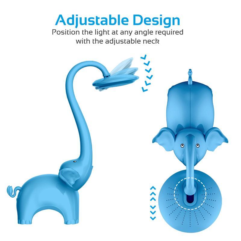 بروميت - مصباح ليد ليلي شكل الفيل للأطفال - لون أزرق
