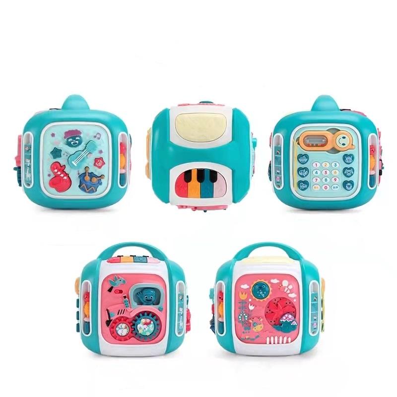 مكعب نشاط الأطفال التفاعلي لون وردي