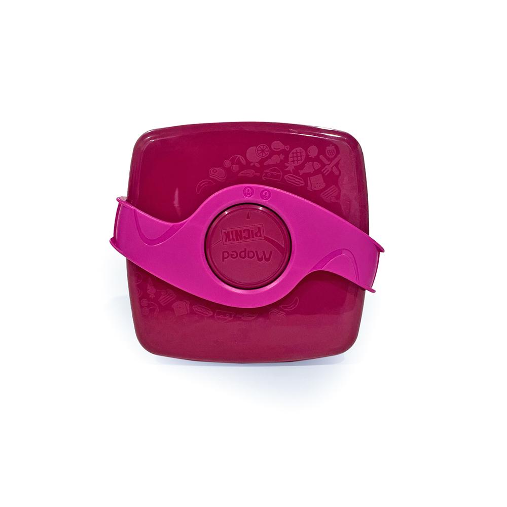 مابيد - صندوق الوجبات الخفيفة 4 في 1 لون بنفسجي مع وردي