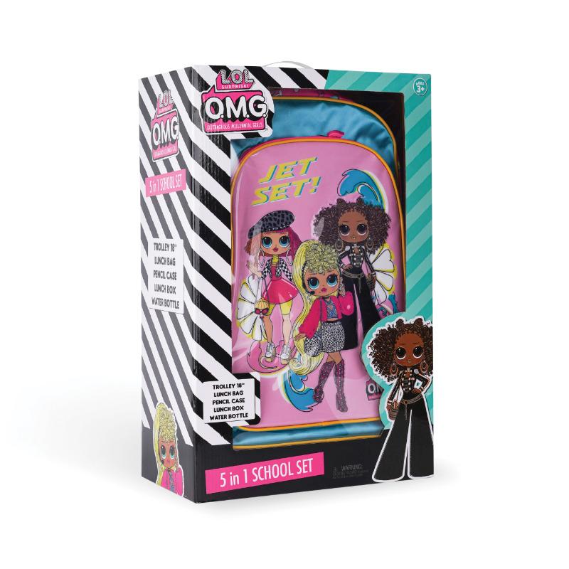 L.O.L. OMG 5 in 1 Trolley School Bag Set