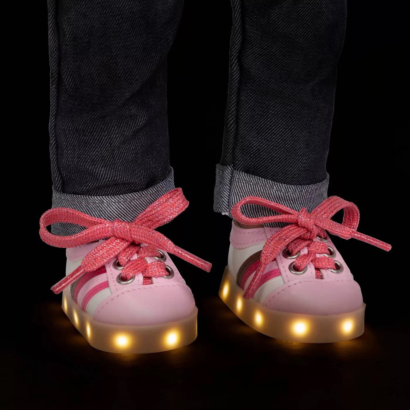 Our Generation - Light Up Pink And White Doll Shoes