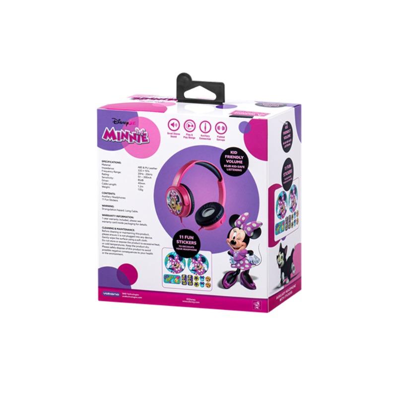 Disney Minnie Mouse Auxiliary Headphones With Decorative Stickers