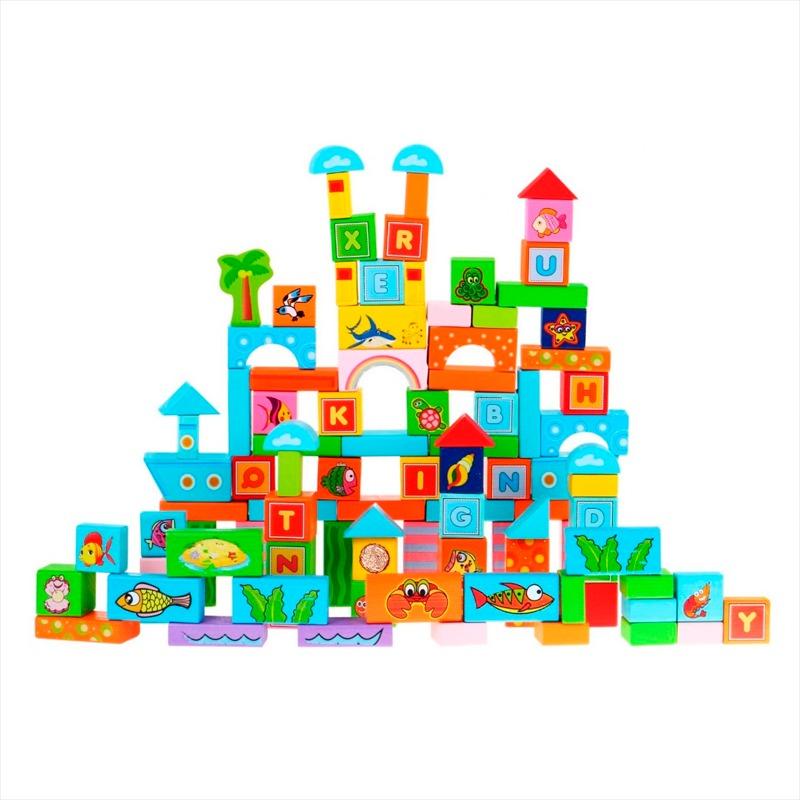 Beilaluna - Wooden Ocean Building Blocks - 100 Pcs