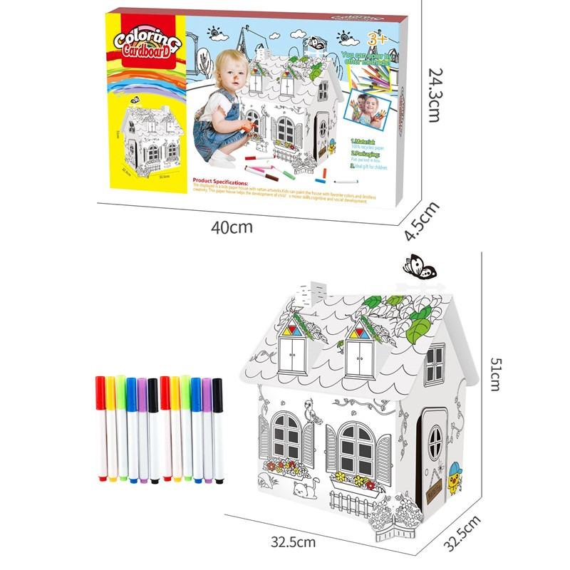 مجموعة تلوين الورق المقوى ثلاثي الأبعاد بتصميم الفيلا