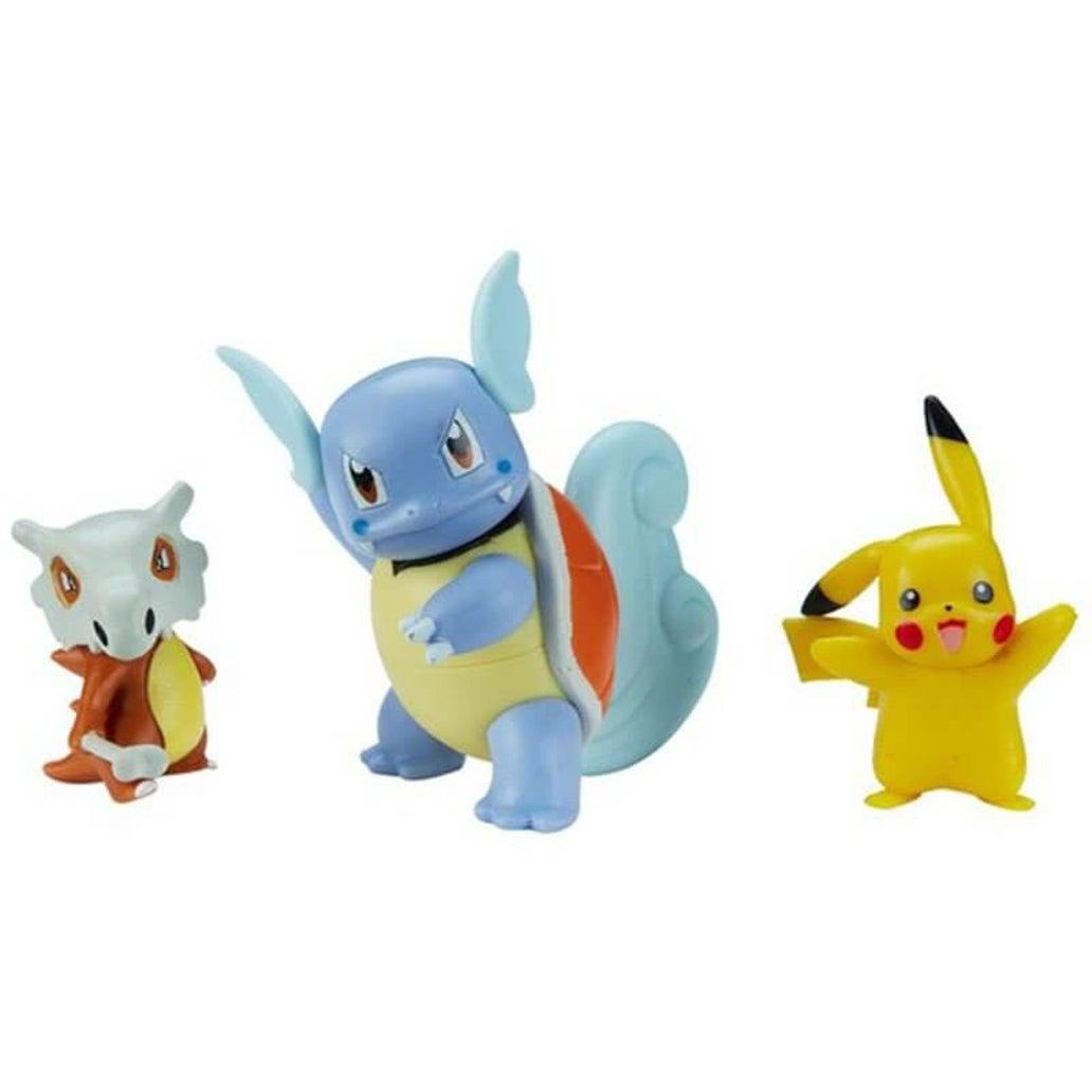 Pokemon Battle Figure Set Wartortle Pikachu Cubone