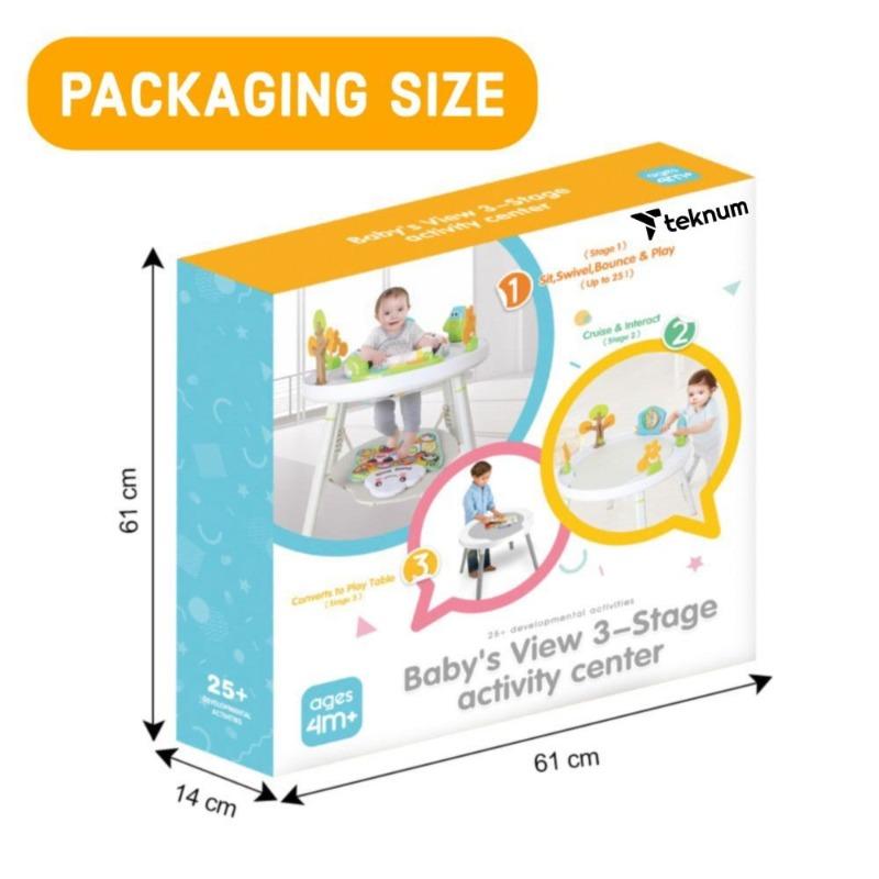 تيكنوم - كرسي القفز والأنشطة مع بيانو لون أبيض