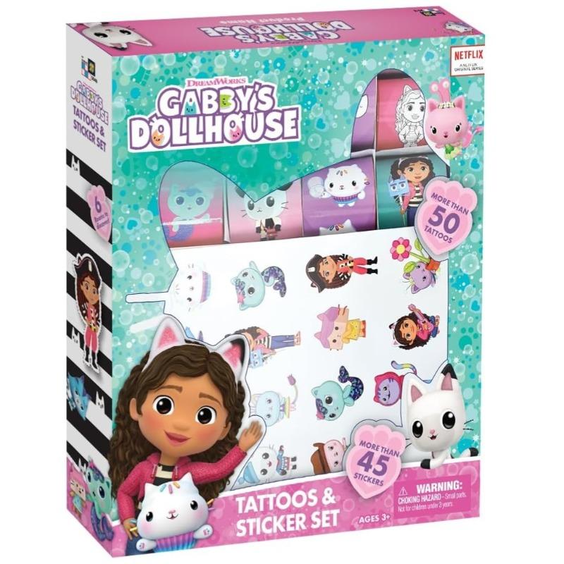 Gabby's Dollhouse Mosaic Stickers and Tattoo Sets