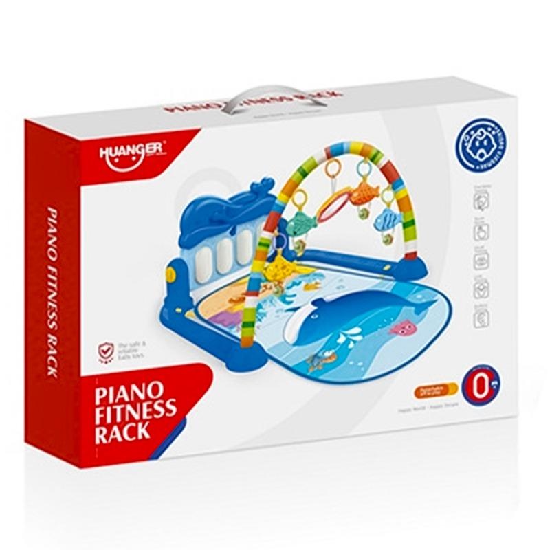 Huanger Piano Fitness Rack Kids Playmat Whale Design