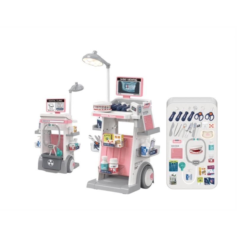 مجموعة لعب عربة الطبيب وطبيب الأسنان للأطفال