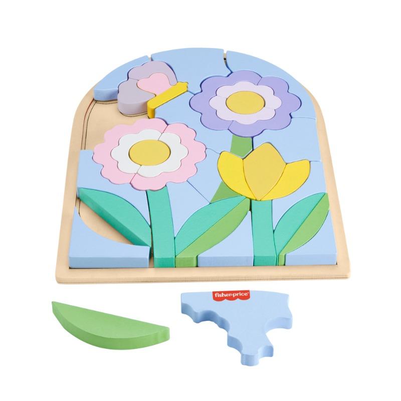 Fisher Price Wooden Flower Puzzle Blocks