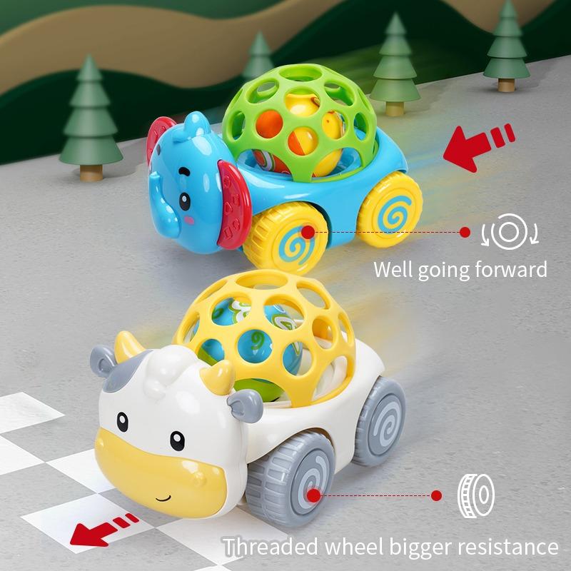 فايف ستار - سيارة خشخيشة للأطفال شكل فيل قابل للسحب للخلف