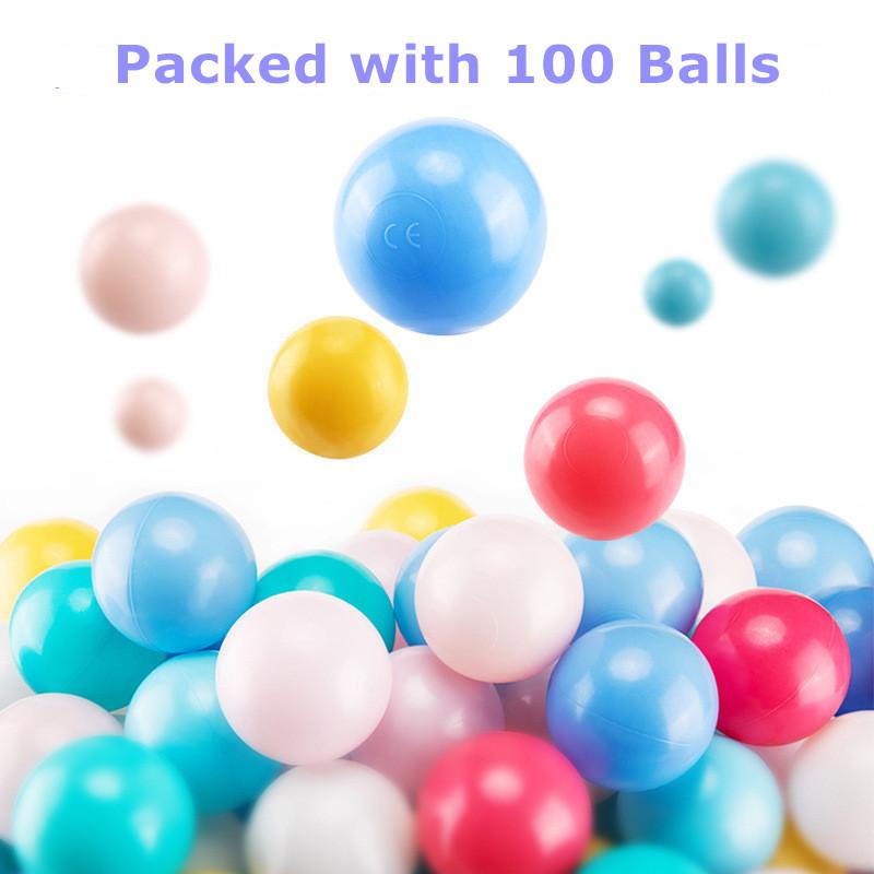 مركز اللعب قابل للنفخ مع 100 كرة - لون أزرق