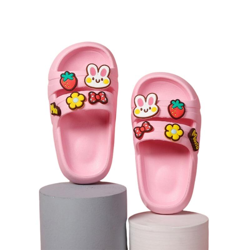 Cheerful Mario Large Drop Plastic Pink Bunny Slippers