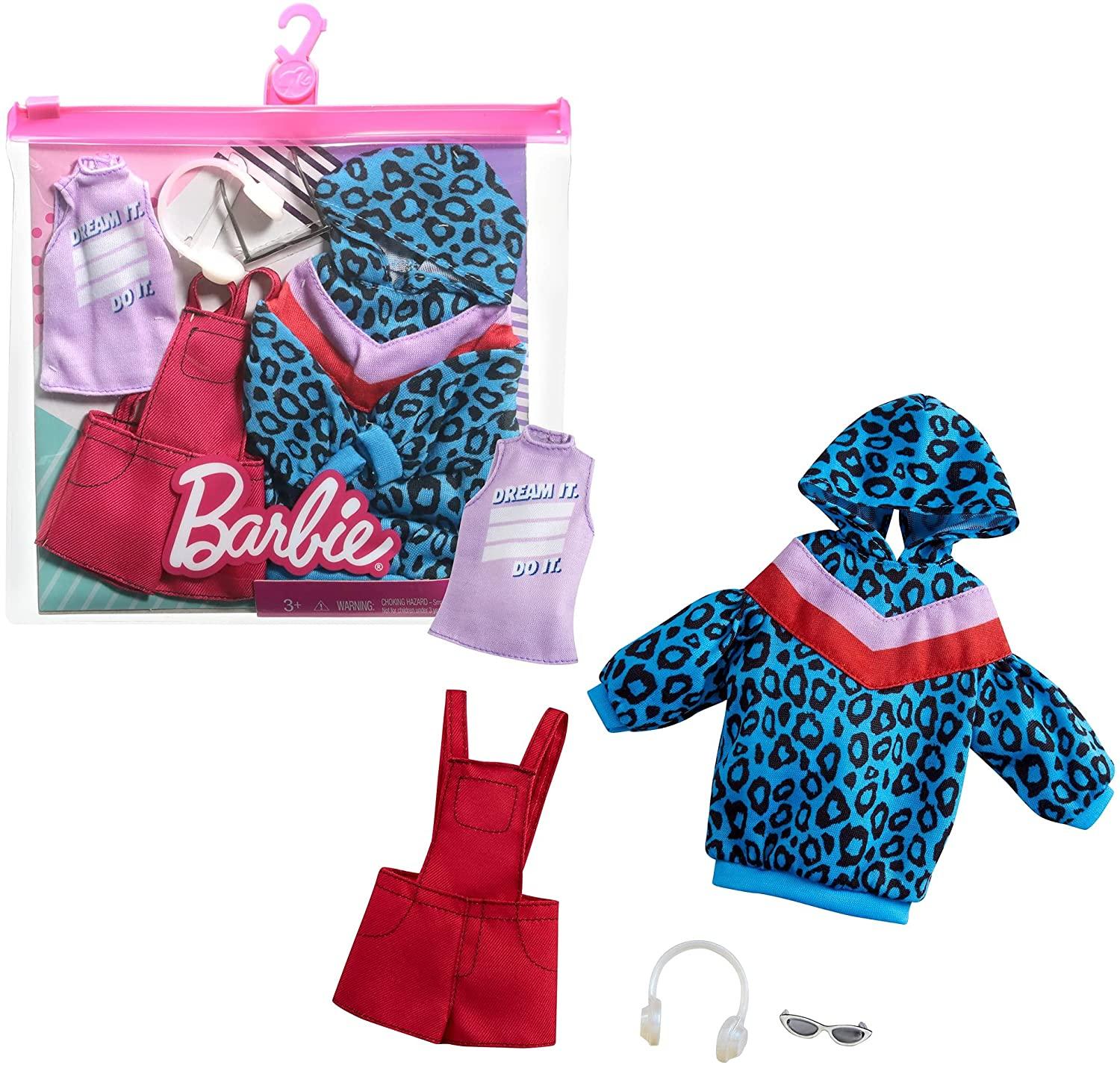باربي - مجموعة أزياء دمى باربي قطعتين - متعددة الأشكال