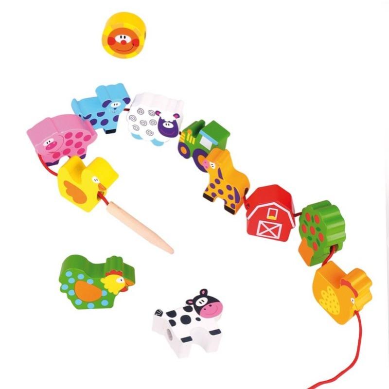 Tooky Toy Wooden Lacing Farm