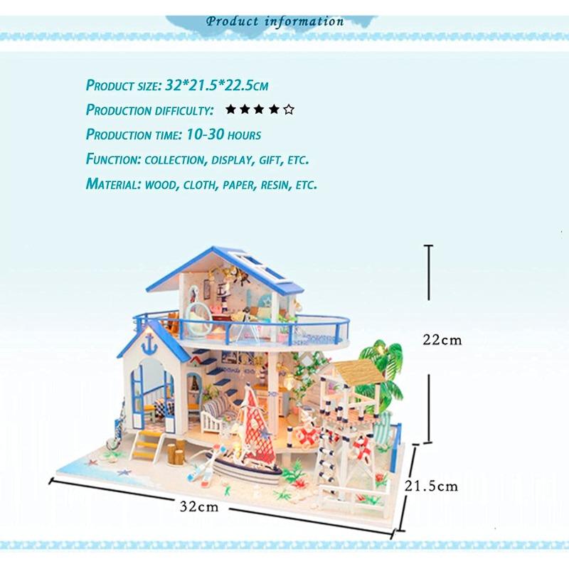 Miniature Mini Dollhouse With LED Light Playset