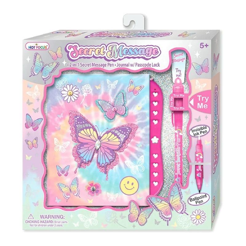 Hot Focus Butterfly Secret Message Set With Journal And Pen