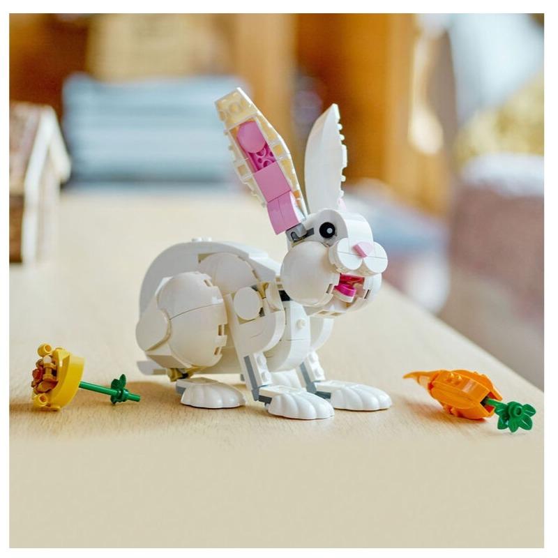 ليجو - مجموعة لعب بناء الأرنب الأبيض 3 في 1 - 258 قطعة 31133